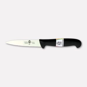 COLTELLO PER SBUCCIARE VERDURE FRUTTA SPELUCCHINO LAMA SEGHETTATA DA CUCINA 9 CM