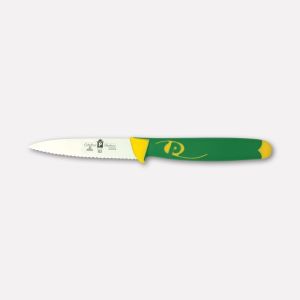 COLTELLO SPELUCCHINO PELAVERDURE FRUTTA LAMA SEGHETTATA DA CUCINA 9CM COLTELLINO