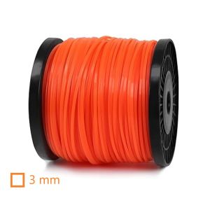 FILO PER DECESPUGLIATORE QUADRATO 3 MM BOBINA 100M TAGLIAERBA CAVO MATASSA ROSSO