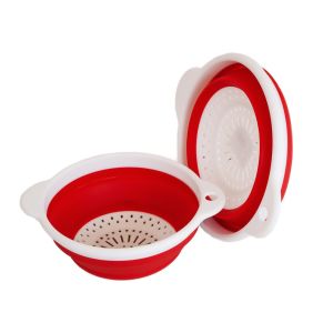 SCOLAPASTA COLA PASTA TONDO RICHIUDIBILE IN SILICONE PIEGHEVOLE SALVASPAZIO 20CM